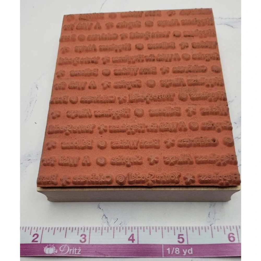 Hero Arts Wordprints Celebrate Large Background Wood Mounted Rubber Stamp
